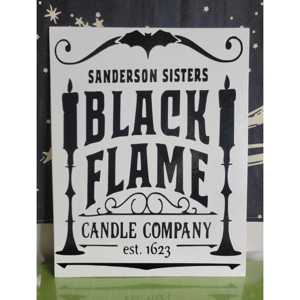 Black Flame Candle Canvas